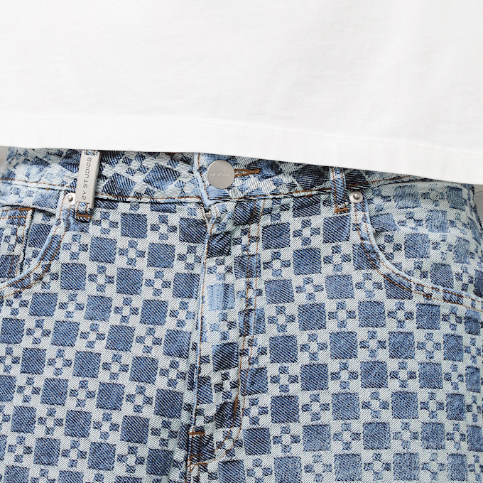 2Y STUDIOS Tariq Carree Baggy Shorts blau 47102 4