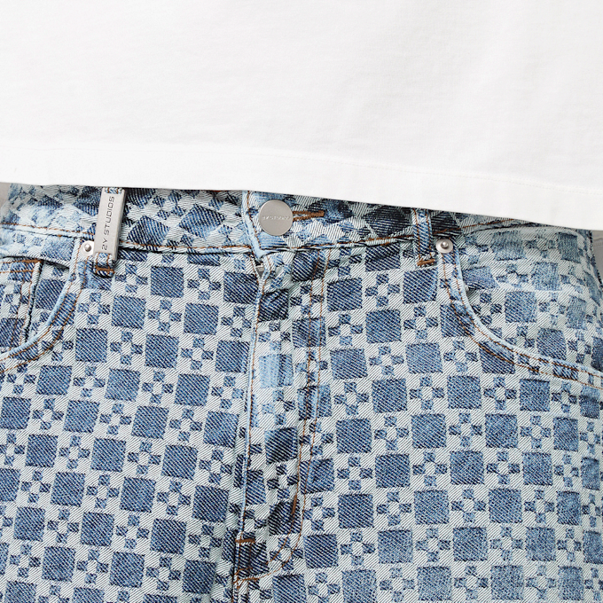 2Y STUDIOS Tariq Carree Baggy Shorts blauw 47102 4