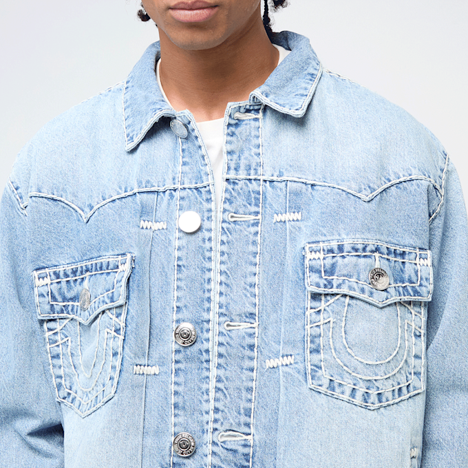 True Religion Super T Oversized Denim Jacket bleu 47108 3