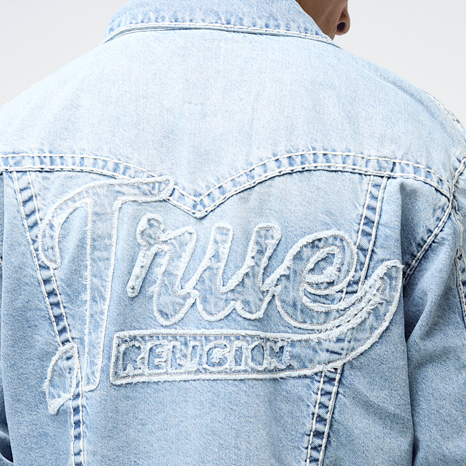 True Religion Super T Oversized Denim Jacket bleu 47108 4