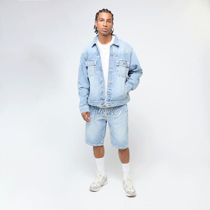 True Religion Super T Oversized Denim Jacket bleu 47108 6
