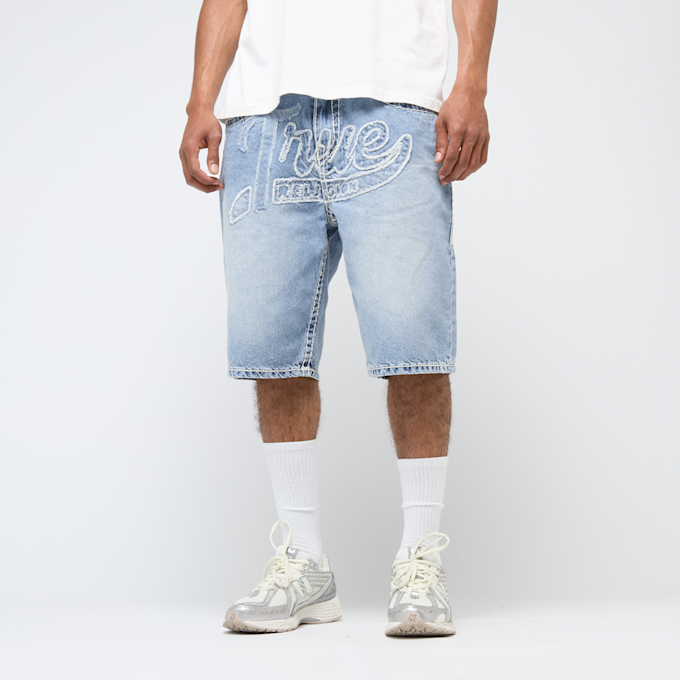True Religion Bobby Super T Short Fray Graphic niebieski 47109 1