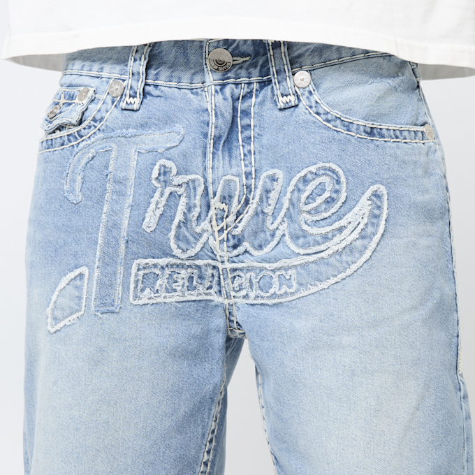 True Religion Bobby Super T Short Fray Graphic niebieski 47109 3