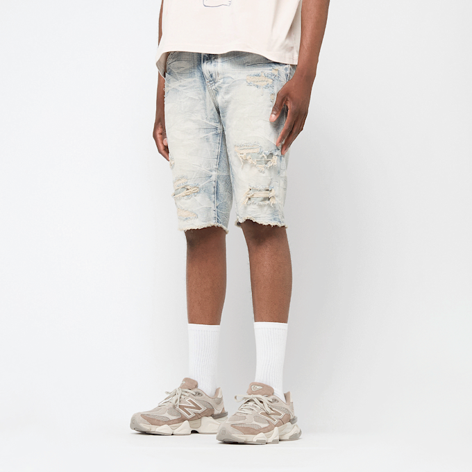 Smoke Rise Rip & Repair Denim Shorts blauw 47217 1