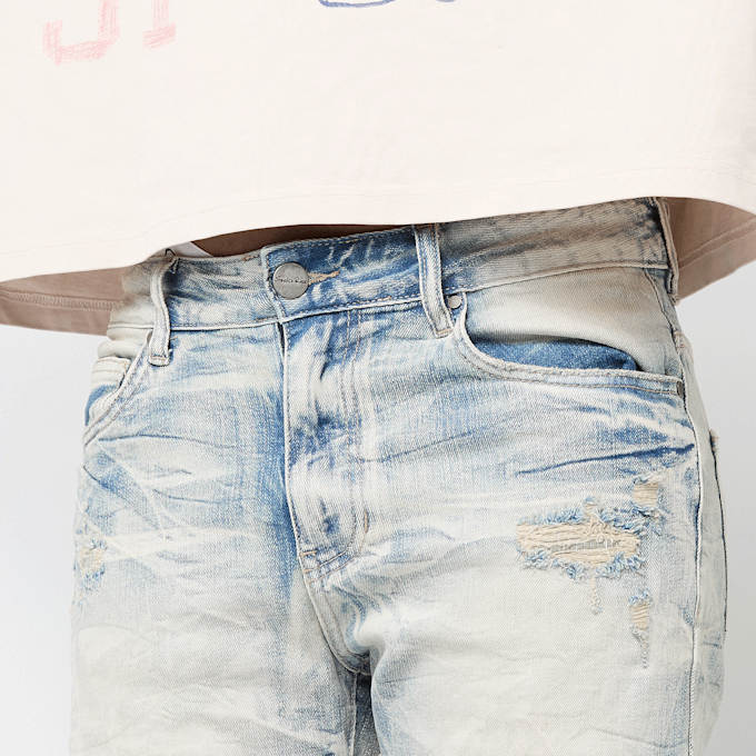 Smoke Rise Rip & Repair Denim Shorts blauw 47217 3