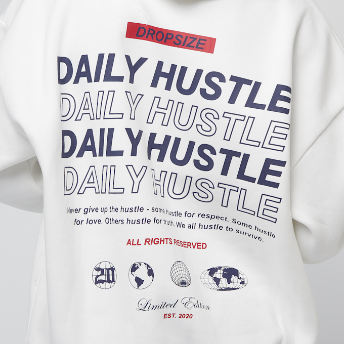 DropSize Heavy Oversized Daily Hustle Hoodie weiß 47225 4