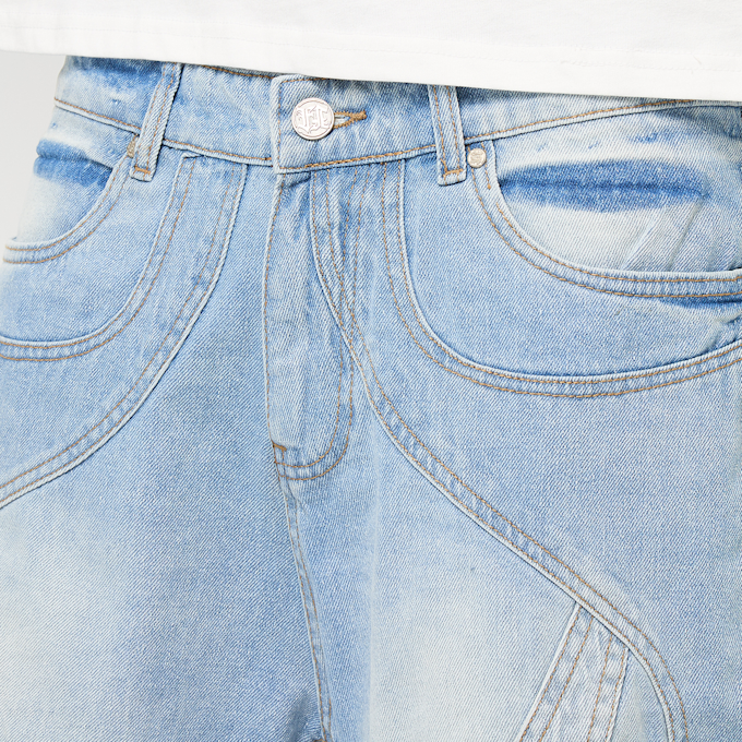 FAVELA Cutline Shorts blu 47257 3