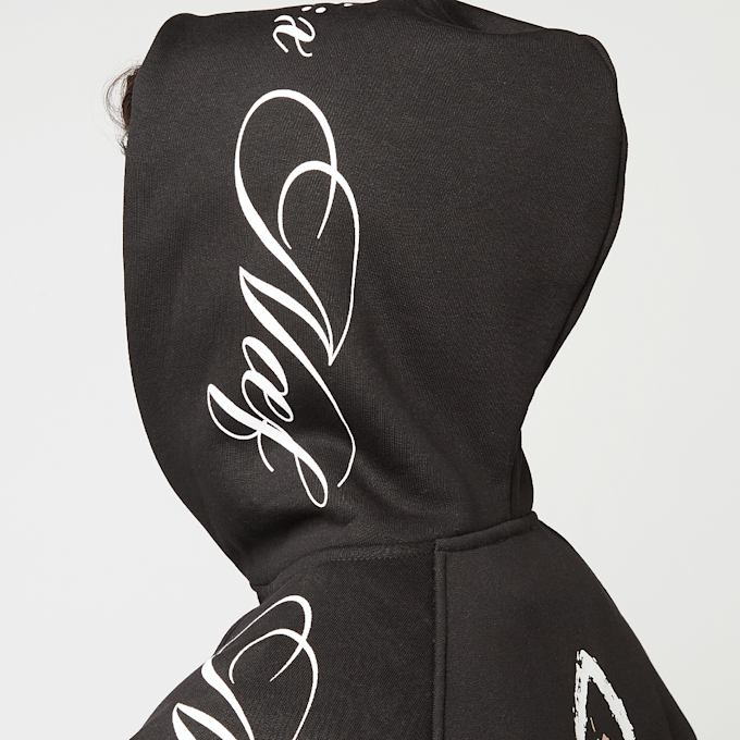 zəяo si:x nœf Alternate Logo Script Oversized Zip Hoodie noir 47264 7