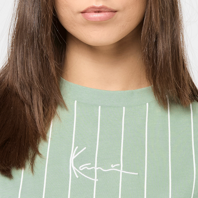 Karl Kani Small Signature Essential Pinstripe Oversized Tee verde 47443 3