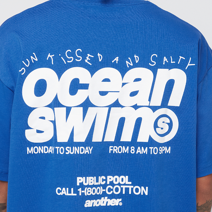 Another Cotton Lab Ocean Swim Oversized T-Shirt blauw 47508 4