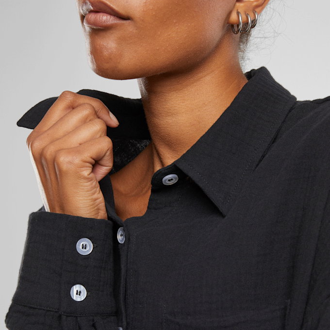 Urban Classics Ladies Oversized Musselin Blouse zwart 47627 3
