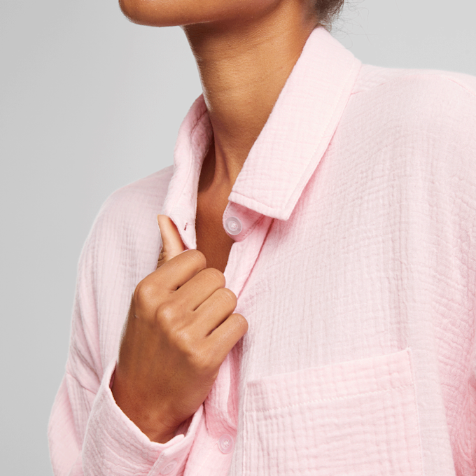 Urban Classics Ladies Oversized Musselin Blouse lichtroze 47632 3