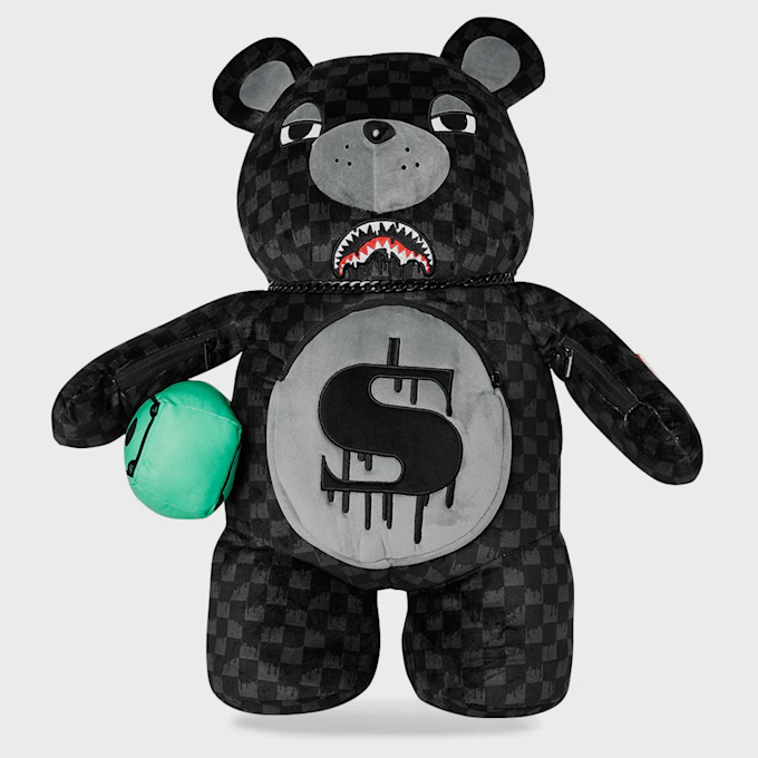 SPRAYGROUND Dripping Sharks In Paris Moneybear Teddy Bear grijs 47704 1