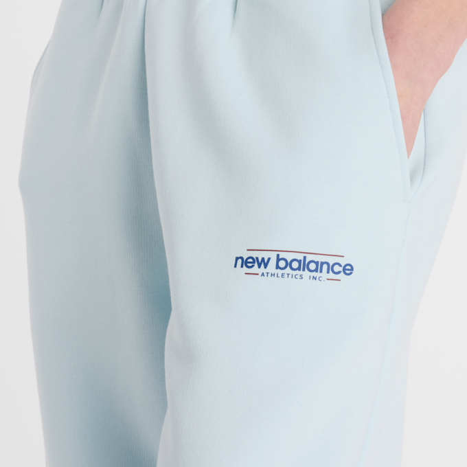 New Balance Reimagined Fleece Barrel Leg Pants blu 47709 4