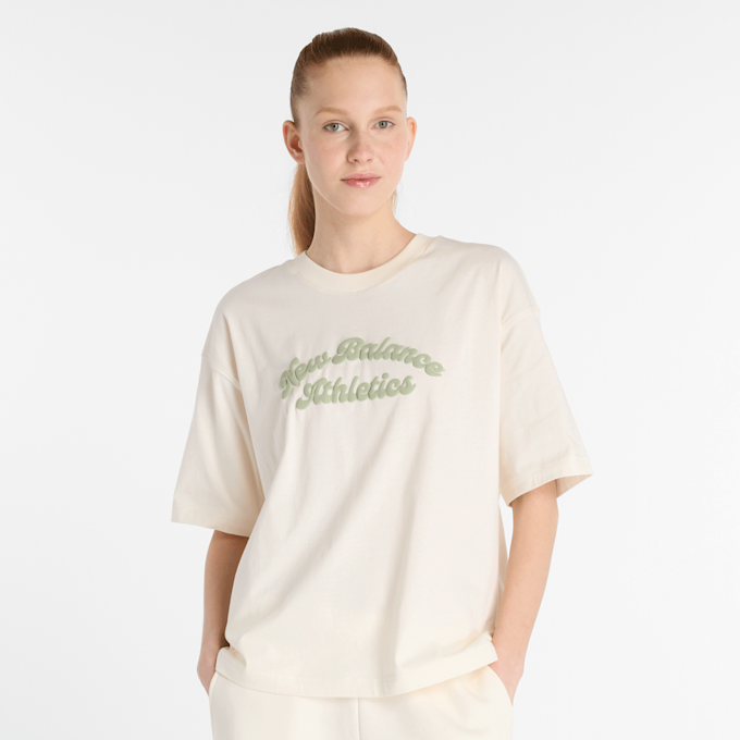 New Balance LINEAR HERITAGE OVERSIZED T-SHIRT green beige 47715 1