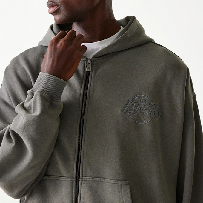 New Era NBA Washed Full Zip Los Angeles Lakers grijs 47725 3