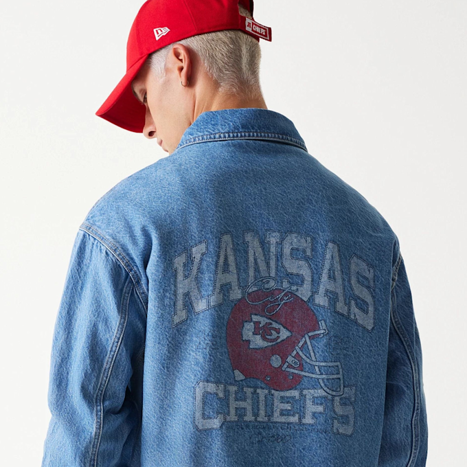 New Era NFL Denim Jacket Kansas City Chiefs bleu 47755 6