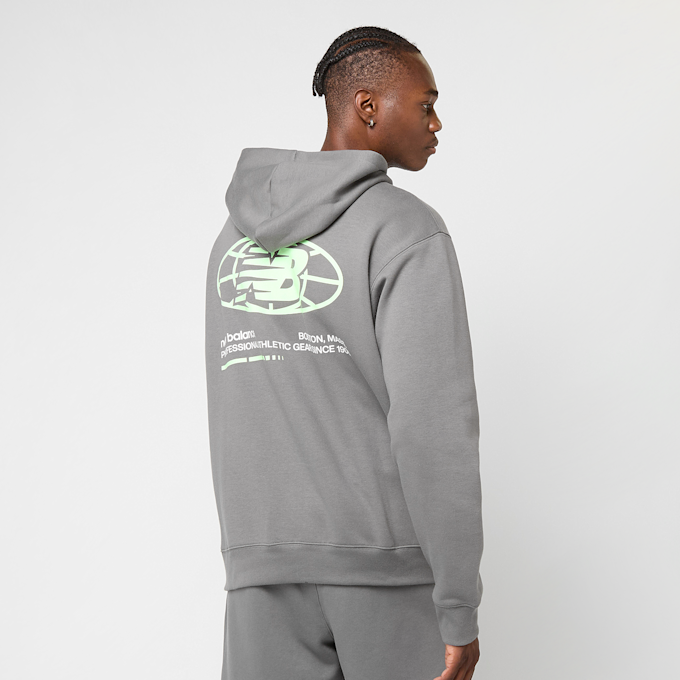 New Balance BACK PRINT GRAPHIC HOODIE casterock grigio 47827 2
