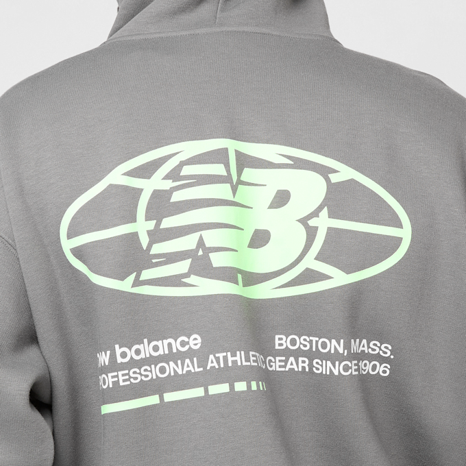 New Balance BACK PRINT GRAPHIC HOODIE casterock grigio 47827 4