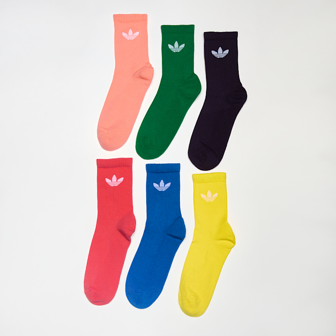 adidas Originals SOLID CREW SOCKS 6PP wht/stn khk/wndr tp/arr plm multicolor 47931 1
