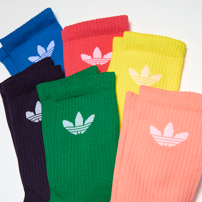 adidas Originals SOLID CREW SOCKS 6PP wht/stn khk/wndr tp/arr plm multicolor 47931 2