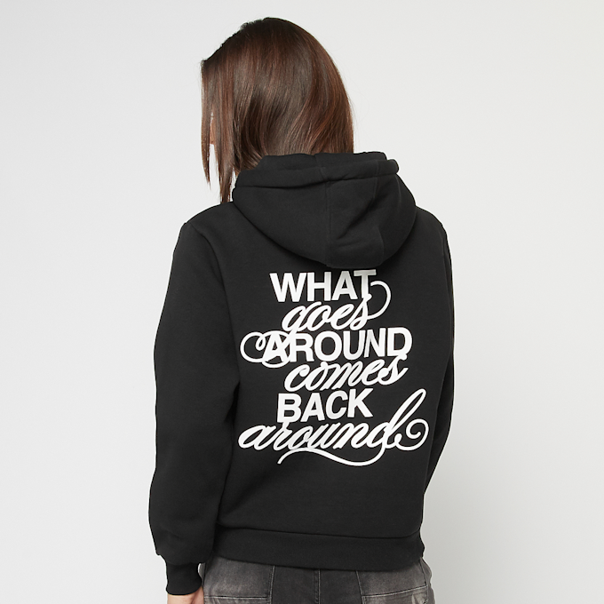Miss Tee Back Around Ladies Fluffy Hoody zwart 48085 1