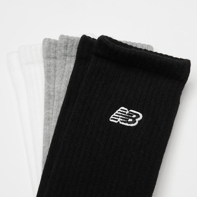 New Balance 3 PACK - NB BLACK PATCH LOGO CREW -  white/grey/black multicolor 48237 2