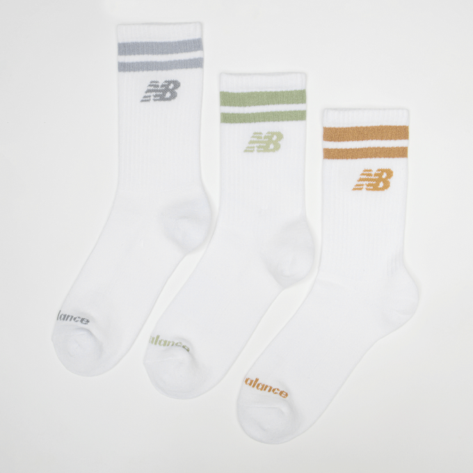 New Balance 3 PACK - EVERYDAY STRIPE MIDCALF -  white blanc 48235 1