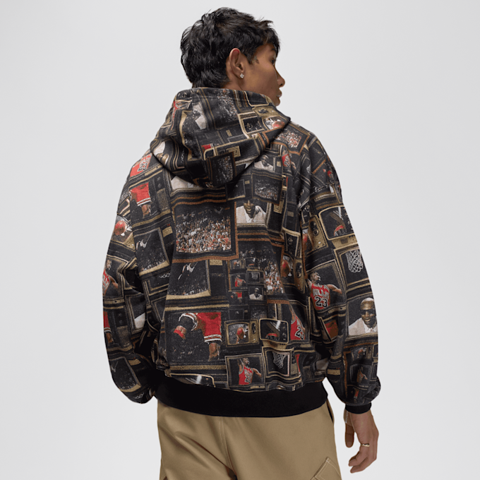 Jordan All Over Print Fleece Hoodie preto 48706 2
