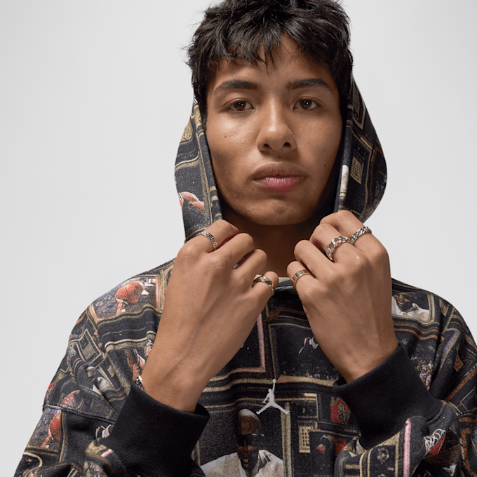 Jordan All Over Print Fleece Hoodie preto 48706 3