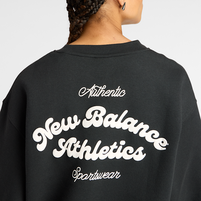 New Balance Linear Heritage Fleece Crew schwarz 48788 5