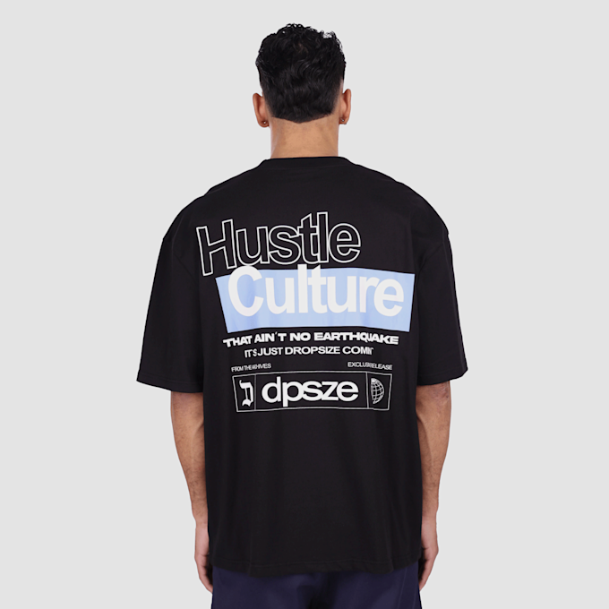 DropSize Heavy Oversize Hustle Culture T-Shirt zwart 48868 1