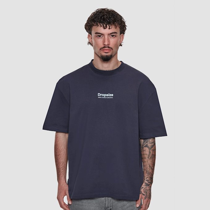 DropSize Heavy Oversized World Wide T-Shirt bleu 48885 2