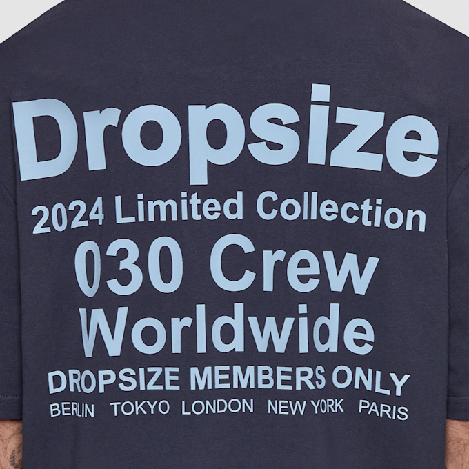 DropSize Heavy Oversized World Wide T-Shirt bleu 48885 3