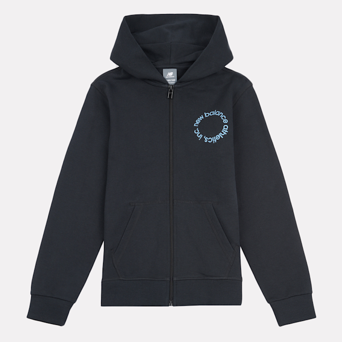 New Balance Circular Logo Full Zip Hoodie negro 49036 1