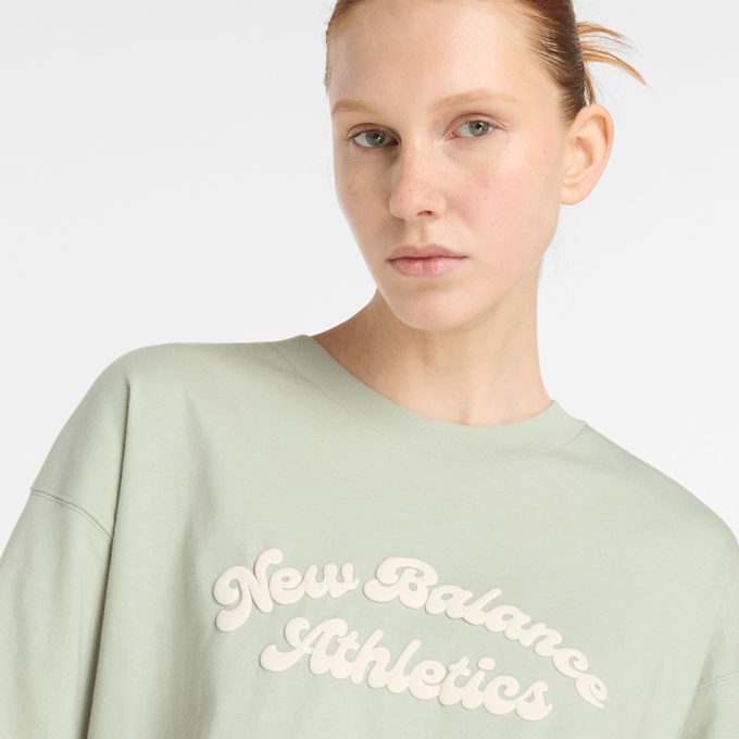 New Balance LINEAR HERITAGE OVERSIZED T-SHIRT green verde 49072 4
