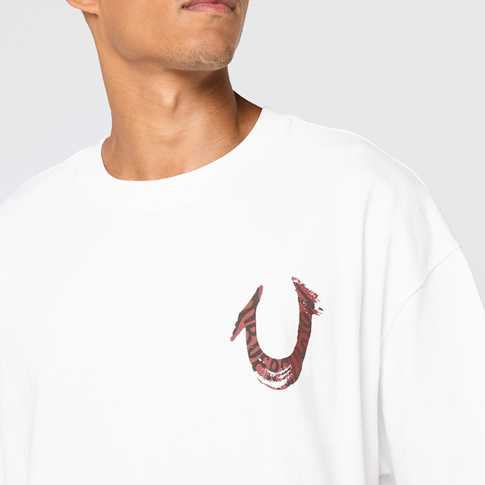 True Religion Painted Horseshoe Oversized Tee blanc 49266 3