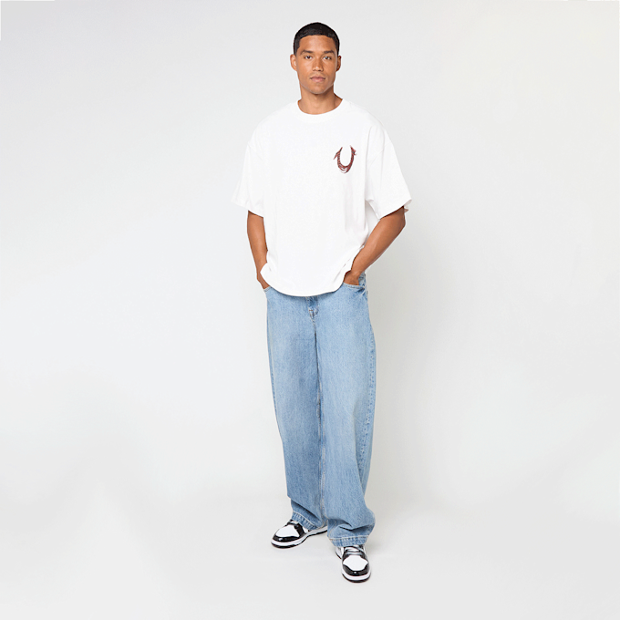 True Religion Painted Horseshoe Oversized Tee blanc 49266 5
