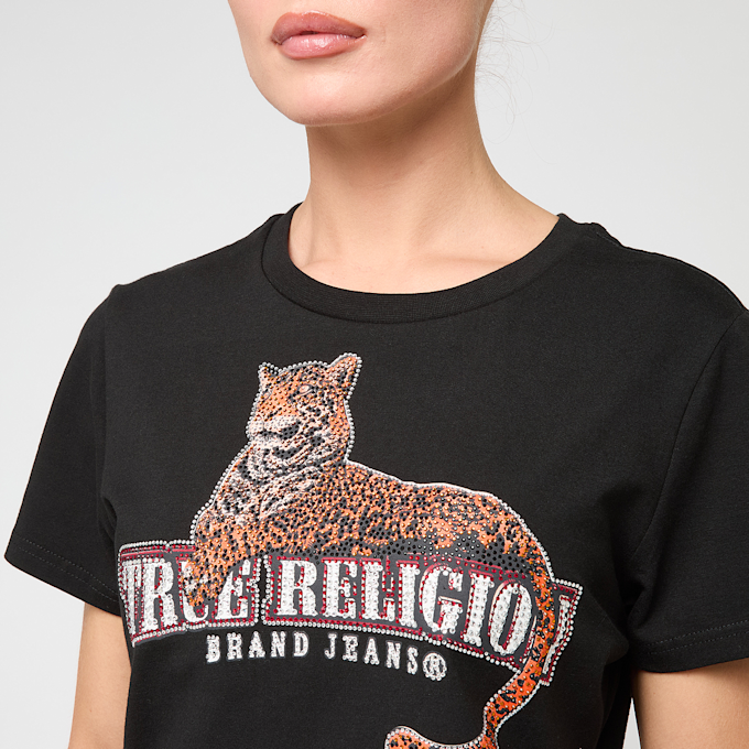True Religion Crystal Leopard Baby Tee negro 49270 3