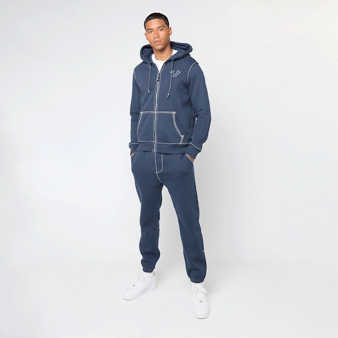 True Religion Big T Zip Up Hoodie azul 49280 5