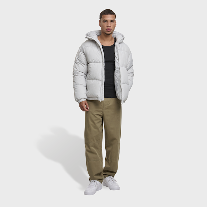 Urban Classics Shiny Puffer Jacket With Hood siva 49405 4