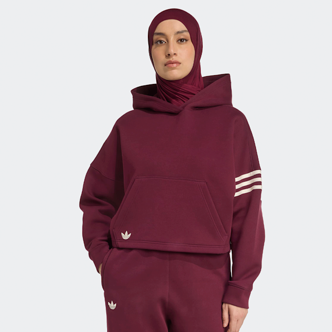 adidas Originals NEUCL HOODIE maroon/wonder white rouge 49728 1