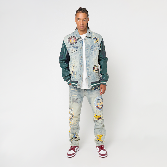 Smoke Rise Magnificence Denim Varsity Jacket niebieski 49780 8