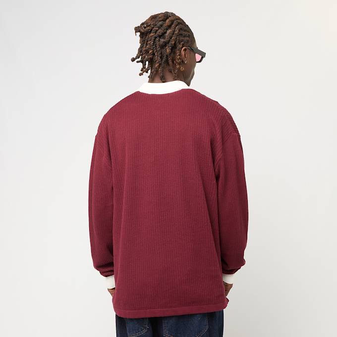 Pegador Yemo Regular Longsleeve Knit Trikot Maroon Red weiß 49810 2