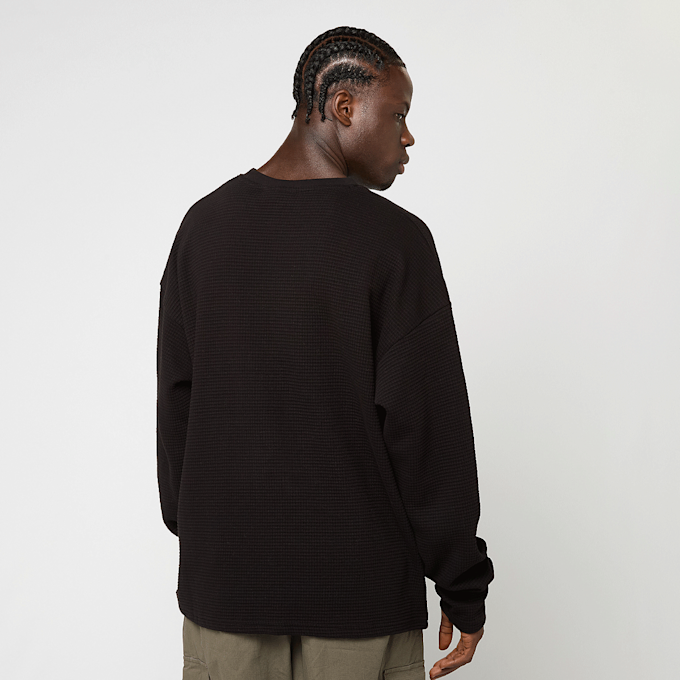 Pegador Signar Oversized Waffle Longsleeve Washed noir 49818 2