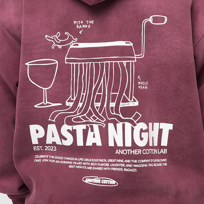 Another Cotton Lab Pasta Night Washed Hoodie rood 49858 4