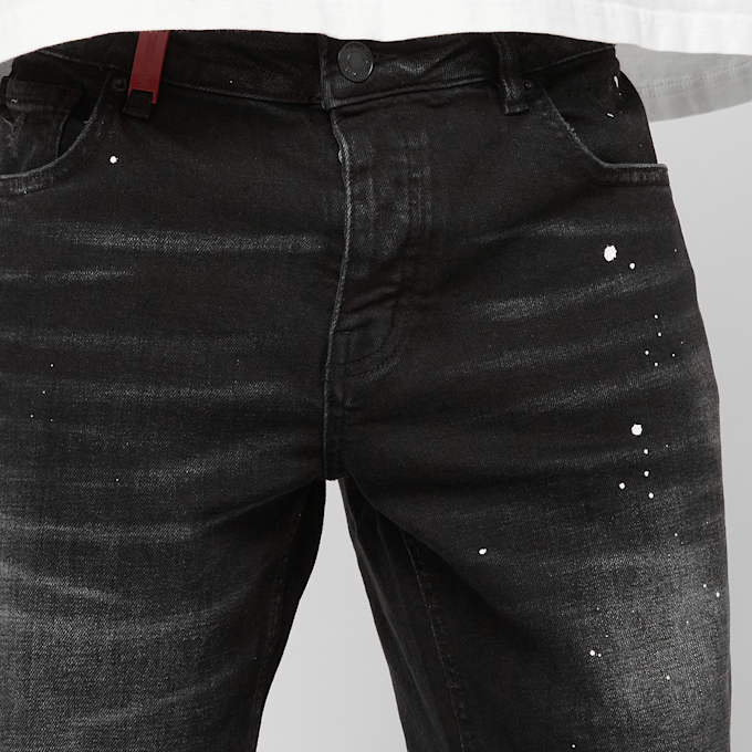 2Y STUDIOS VICTOR RIPPED SLIM FIT JEANS crna 61380 3