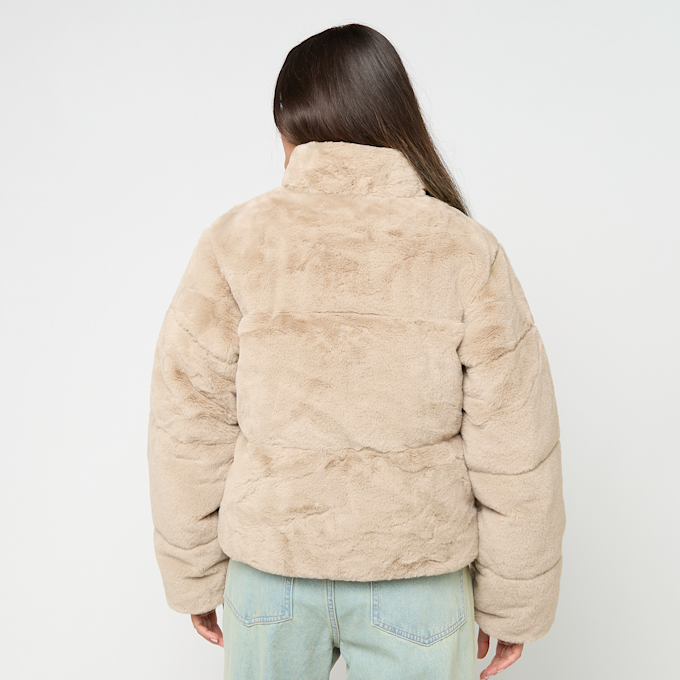 Urban Classics Ladies Short Faux Fur Puffer Jacket beige 61395 2