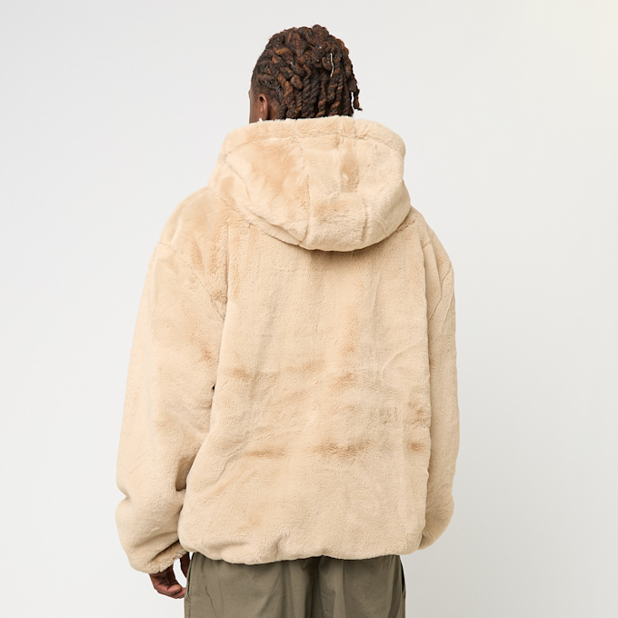 Urban Classics Full Zip Faux Fur Hoodie beige 61363 2