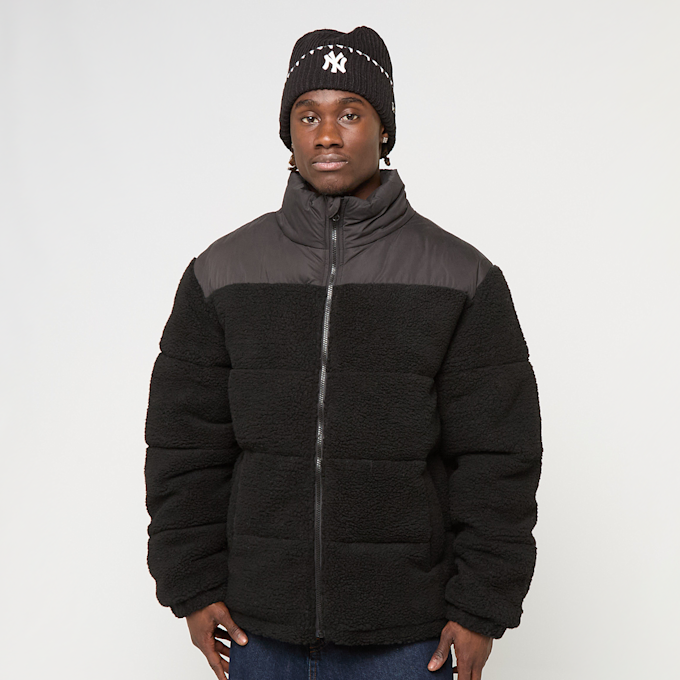 Urban Classics Fabric Mix Teddy Puffer Jacket black jaune 61366 1